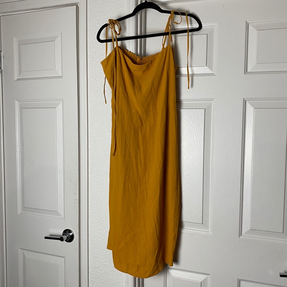Reformation Orange Tie-Strap Midi Dress - Picture 5 of 8